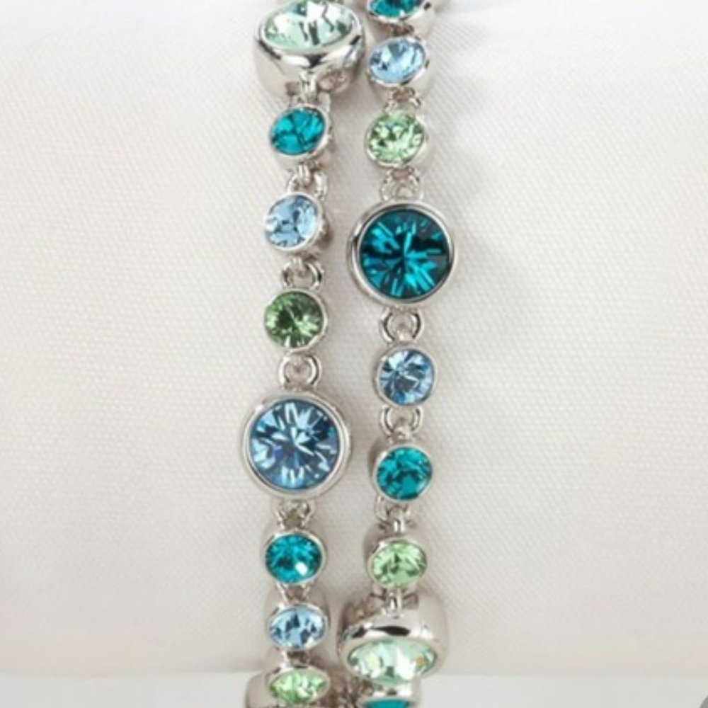 🧡RARE!!! Touchstone Crystal by Swarovski  "Blue Sky” Glam Bracelet Circa 2014 🧡